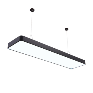 简约现代长条型形LED办公室吊灯造型灯长方形吊线灯吸顶灯写字楼工作室灯商场会议室拼接设计师商业工程照明
