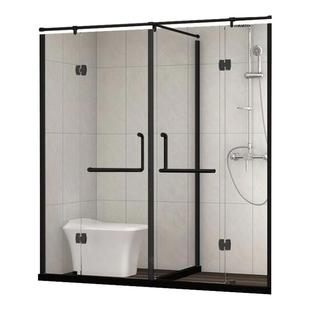 箭牌T型淋浴房卫生间平开门淋浴隔断大户型 干湿分离定制一门两用