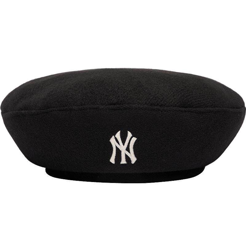 【自营】MLB女款帽子纽约洋基队时尚小头围贝雷帽八角帽子正品