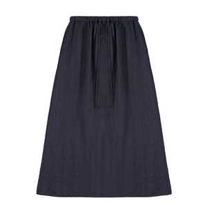 Amii【亚麻长款款半身裙】夏简约休闲慵懒风亚麻半裙长款裙半身裙