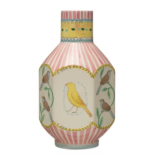 DoDo丨王尔德夜莺与玫瑰花瓶陶瓷情人节送礼扇形古典水培插花器大