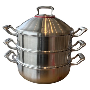 Chockmen18/10不锈钢大蒸锅蒸屉304焖炖煮炒锅多功能火锅边炉3032
