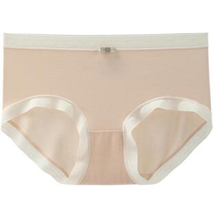 舒氧蚕丝莫代尔内裤女士7A级抗菌加长裆无痕透气中腰高腰三角裤