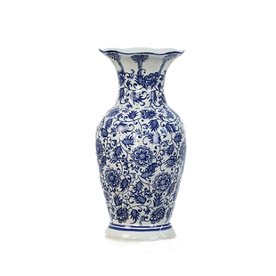 中式仿古青花瓷器将军罐花瓶摆件家居客厅书房玄关博古架装饰摆设