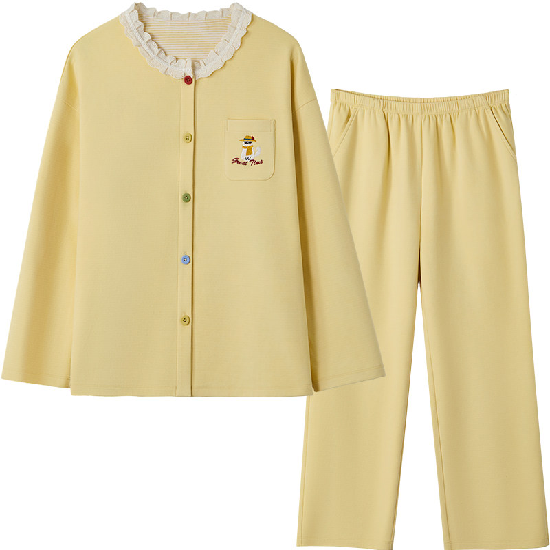 红豆暖暖绒H1长袖睡衣女秋冬季双面磨毛德绒甜美家居服宽松中厚款