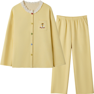 红豆暖暖绒H1长袖睡衣女秋冬季双面磨毛德绒甜美家居服宽松中厚款