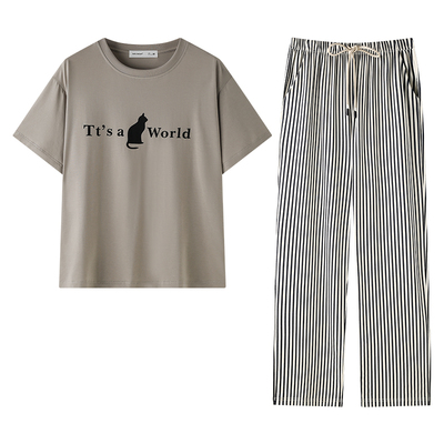 情侣睡衣夏季凉感莫代尔棉家居服