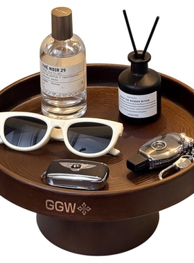 复古小众高级感玄关置物架托盘