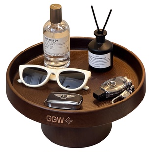 中古风玄关收纳托盘桌面眼镜钥匙手表装饰摆件置物架高级家居好物