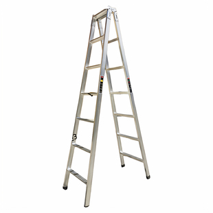 加厚镀锌铁人字梯折叠伸缩家用梯子便携装修架室内楼梯工程攀爬梯