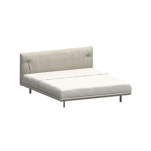 小写inner现代简约纳帕真皮床北欧悬浮1米8双人主卧大床软包床