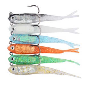 路亚钓鱼软饵带钩夜光小灰鱼软虫铅头钩远投鲈鱼鳜鱼鲶鱼黑鱼假饵