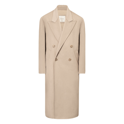 双面纯羊毛男女同款戗驳领大衣