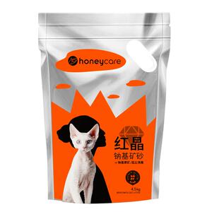 Honeycare 矿石猫砂4.5kg红晶钠基矿砂膨润土除臭无尘好命天生