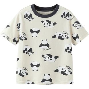 [亲子装]迷你巴拉巴拉男童女童纯棉短袖t恤一家三口母子装亲子服