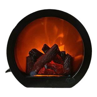 轻奢仿真木炭火焰氛围壁炉灯现代轻奢高级感摆件装饰卧室床头台灯