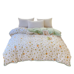 一面棉一面绒被套单件160x210冬季保暖ab面纯棉加绒被罩180x200cm