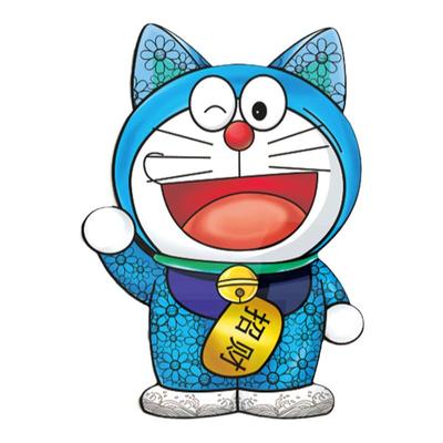 网红打卡拍照区布置机器猫墙贴