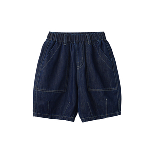 【软牛仔】博睿恩男女宝宝潮流百搭短裤2026男童牛仔休闲裤女宝宝