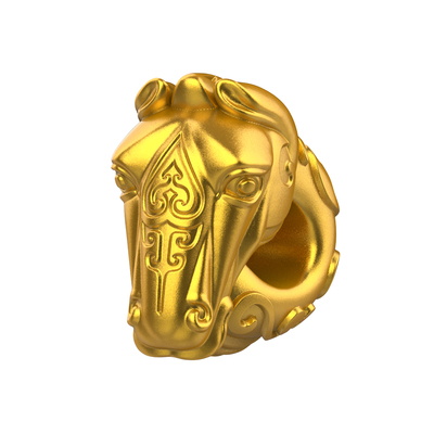 马上来财马年生肖足金转运珠