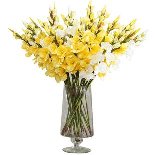 知根 田园高仿真花剑兰客厅绢花装饰花 假花餐桌花摆放花卉 单支