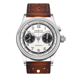 法拉苏蒂复古男士ST19手动计时表瑞士夜光316L精钢小众轻奢机械表