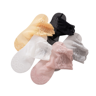 5双蕾丝花边袜子女短袜夏季女士透气短筒丝袜薄款短款船袜学生袜