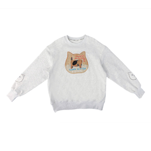美好商店MeihaoStore“爱吃曲奇的小猫咪”贴布绣圆领套头卫衣