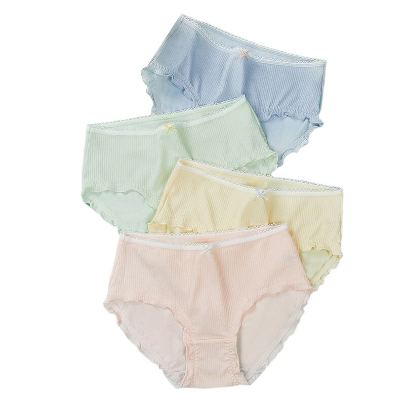 芬腾可安舒爽棉感内裤女木耳边性感包臀抗菌纯棉裆三角裤