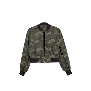 荒荒家 美式迷彩薄外套2025夏季新款复古辣妹短款BF风夹克开衫女