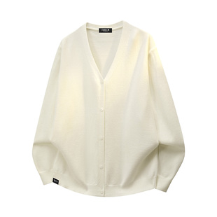 it :5cm/FIVECM粉色v领毛衣外套男款秋冬季慵懒休闲针织开衫上衣