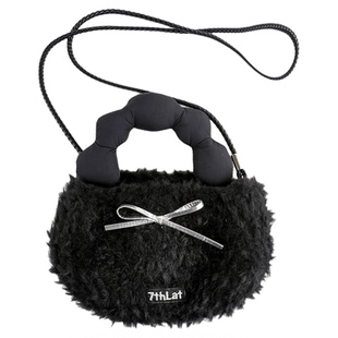 7THLAT纯手作编织毛绒绒单肩包包女冬季可爱毛球小众设计斜挎包