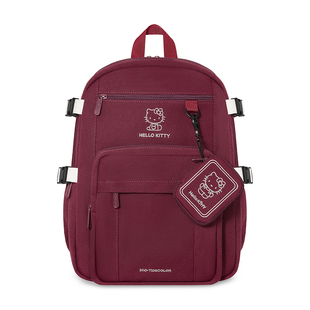 hellokitty新款小学六年级红色背包女生大容量初中学生书包双肩包