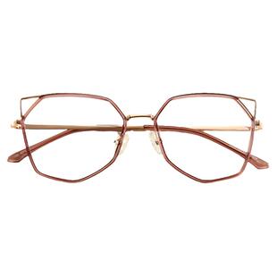 猫耳朵眼镜框女近视超轻韩版潮不规则多边形镜框女复古眼镜架圆脸