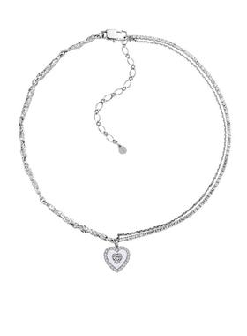 S.S.V.桃心双层叠戴项链女