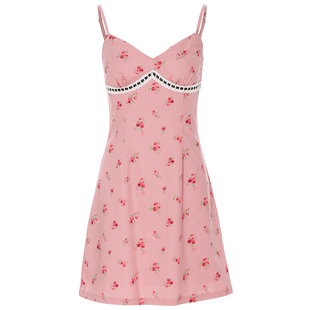 sincethen法式碎花吊带裙度假风连衣裙小个子短款裙子高级感女夏