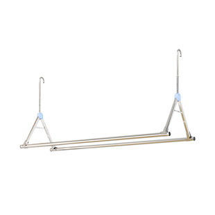 晾衣架阳台家用室内伸缩晾衣杆升降不锈钢凉衣架双挂杆晒被子神器