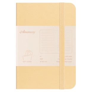 Amemory软面页码绑带本A7口袋本笔记本记事本mini迷你便携小本子logo商务定制空白横线高档礼品高颜值ins文具