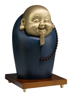 铜师傅全铜摆件我心常乐小和尚