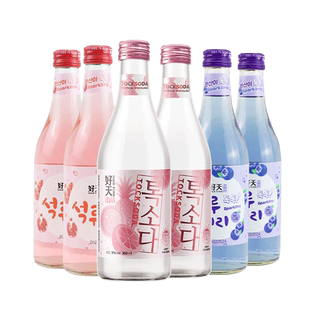 好天好饮韩国进口蓝莓石榴水果味气泡酒低度微醺女士360ml*6瓶装