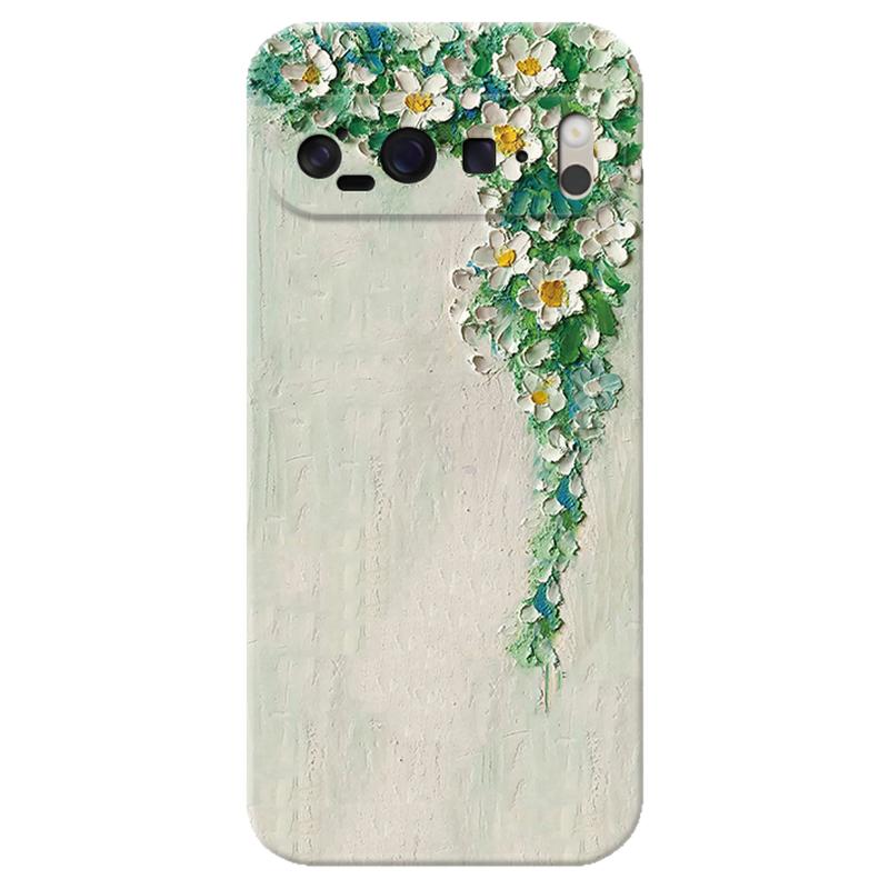 ins油画菊花适用谷歌Pixel11手机壳10/9pro/8/7/6A小雏菊XL文艺术简约女款软