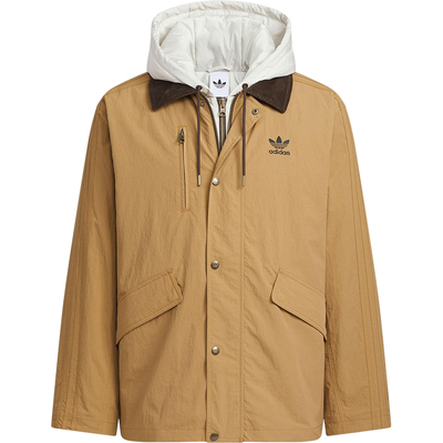 Adidas/阿迪达斯正品三叶草男士休闲连帽保暖二合一棉服KW1241
