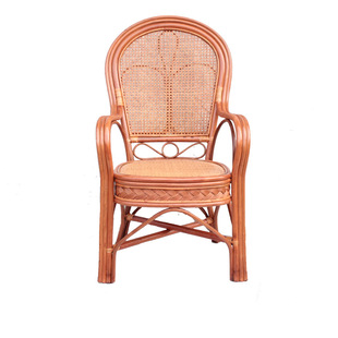 天然藤椅子休闲阳台桌椅老人高靠背办公椅竹藤编织单个单人电脑椅