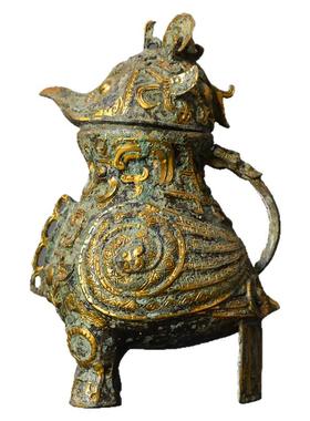 仿古青铜器鎏金工艺妇好鸮尊鸟尊