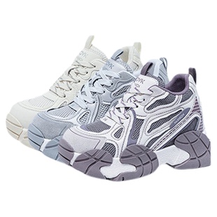 明星时尚同款透气网布老爹鞋厚底内增高运动休闲鞋轻便防滑小白鞋