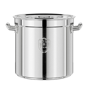 汤桶食品级304不锈钢桶圆桶水桶带盖 商用电磁炉卤水汤锅50卤肉桶