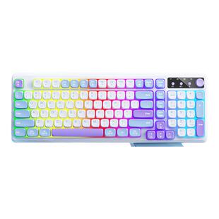 BOW 三模无线蓝牙电脑键盘鼠标套装有线机械茶轴手感女生办公电竞