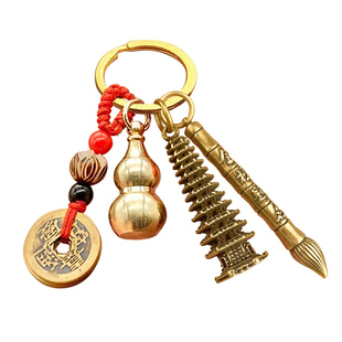 高考吉祥物纯铜十三层文昌塔学生金榜题名笔挂件随身书包挂饰铜蝉