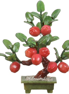 中式风仿真玉石盆栽好寓意工艺品