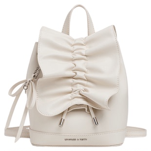 CHARLES&KEITH25秋冬CK2-60151552褶皱包盖蝴蝶结包挂双肩背包女